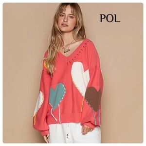 🖤Pretty POL V neck heart sweater